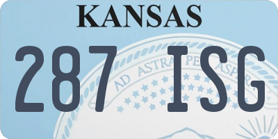 KS license plate 287ISG