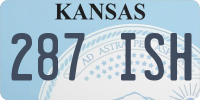 KS license plate 287ISH