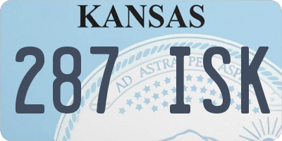 KS license plate 287ISK