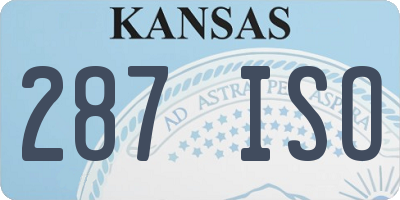 KS license plate 287ISO