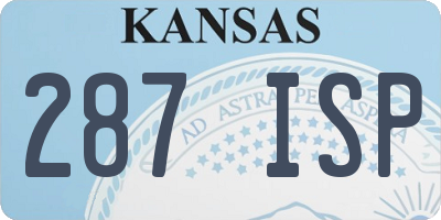 KS license plate 287ISP