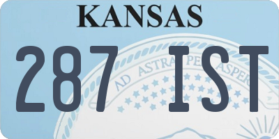 KS license plate 287IST