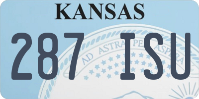 KS license plate 287ISU