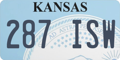 KS license plate 287ISW