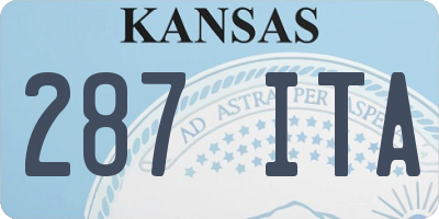 KS license plate 287ITA