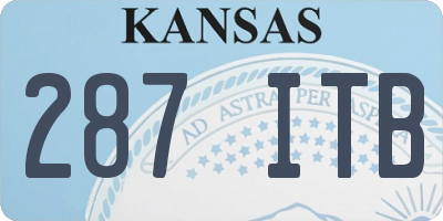 KS license plate 287ITB