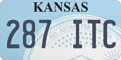 KS license plate 287ITC