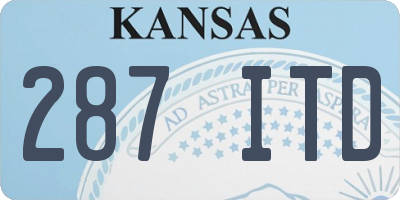 KS license plate 287ITD