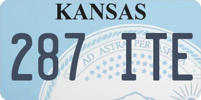 KS license plate 287ITE