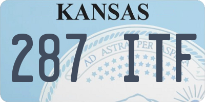 KS license plate 287ITF
