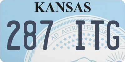 KS license plate 287ITG