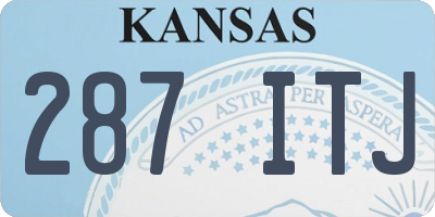 KS license plate 287ITJ