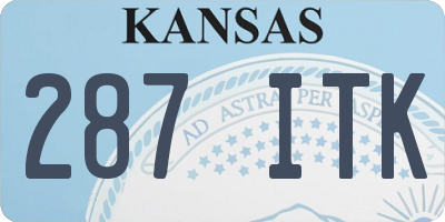 KS license plate 287ITK
