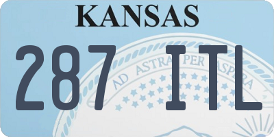 KS license plate 287ITL