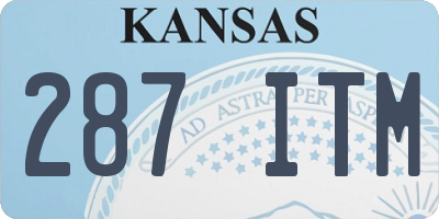 KS license plate 287ITM