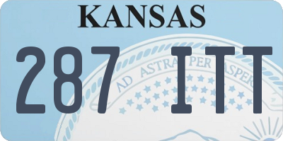 KS license plate 287ITT