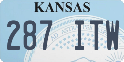 KS license plate 287ITW