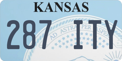 KS license plate 287ITY