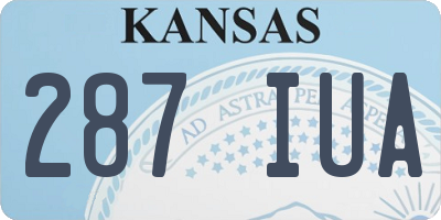 KS license plate 287IUA