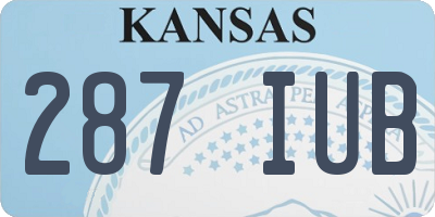 KS license plate 287IUB