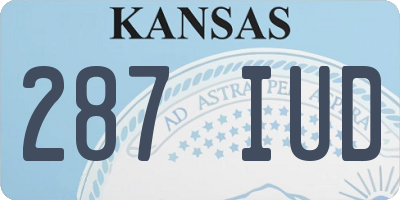 KS license plate 287IUD