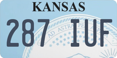 KS license plate 287IUF