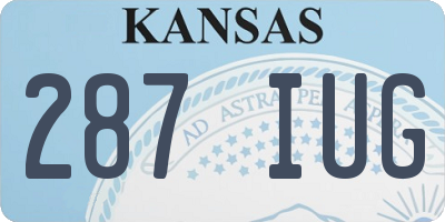 KS license plate 287IUG