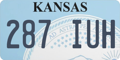 KS license plate 287IUH