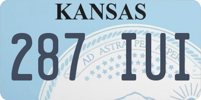 KS license plate 287IUI