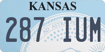 KS license plate 287IUM