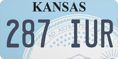 KS license plate 287IUR