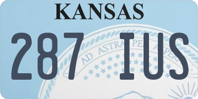 KS license plate 287IUS
