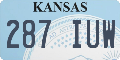 KS license plate 287IUW