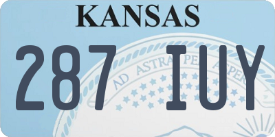 KS license plate 287IUY