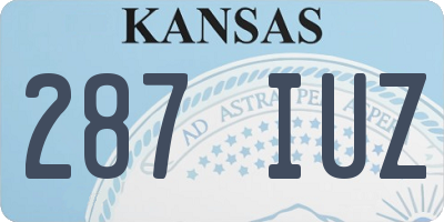 KS license plate 287IUZ