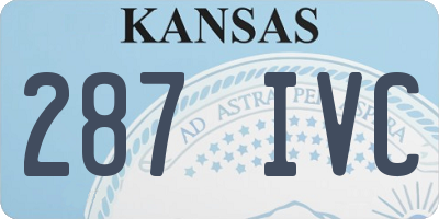 KS license plate 287IVC