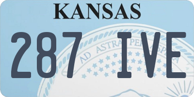 KS license plate 287IVE