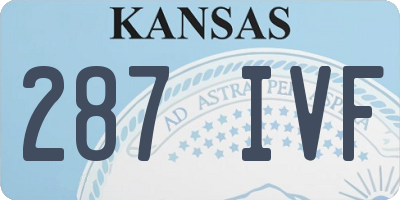 KS license plate 287IVF