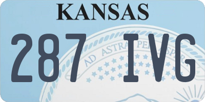 KS license plate 287IVG