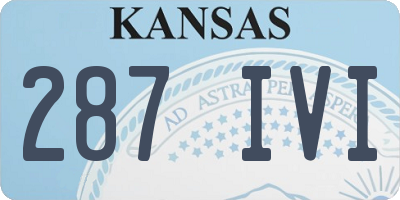 KS license plate 287IVI
