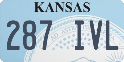 KS license plate 287IVL