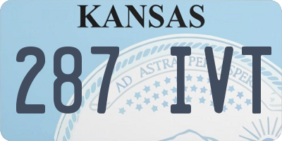 KS license plate 287IVT