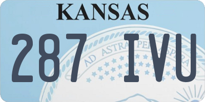 KS license plate 287IVU