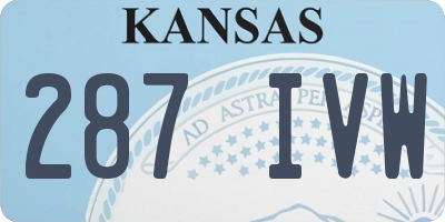 KS license plate 287IVW