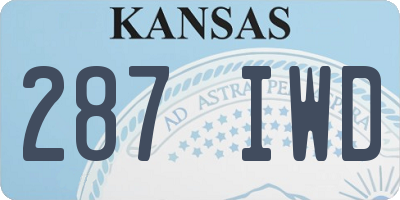 KS license plate 287IWD