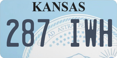 KS license plate 287IWH