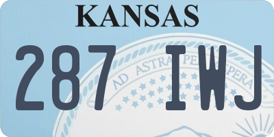 KS license plate 287IWJ