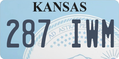 KS license plate 287IWM
