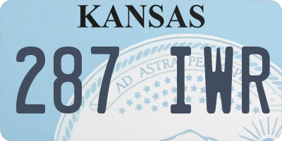 KS license plate 287IWR