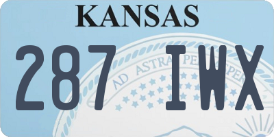 KS license plate 287IWX